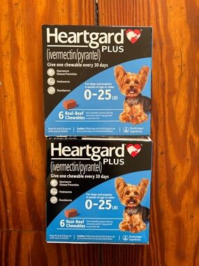 Heartgard Plus (0-25 lbs) Real-Beef Chewables for dogs 12 month supply